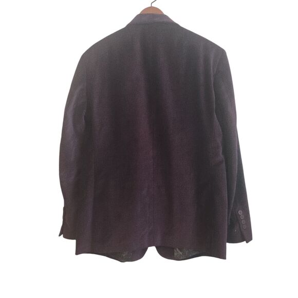 Tallia Mens Blazer Jacket Maroon Size Large Regular Double Vent Single Breasted - Picture 2 of 14